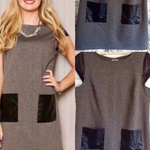 NWOT Mud Pie Faux Leather Trim Dress